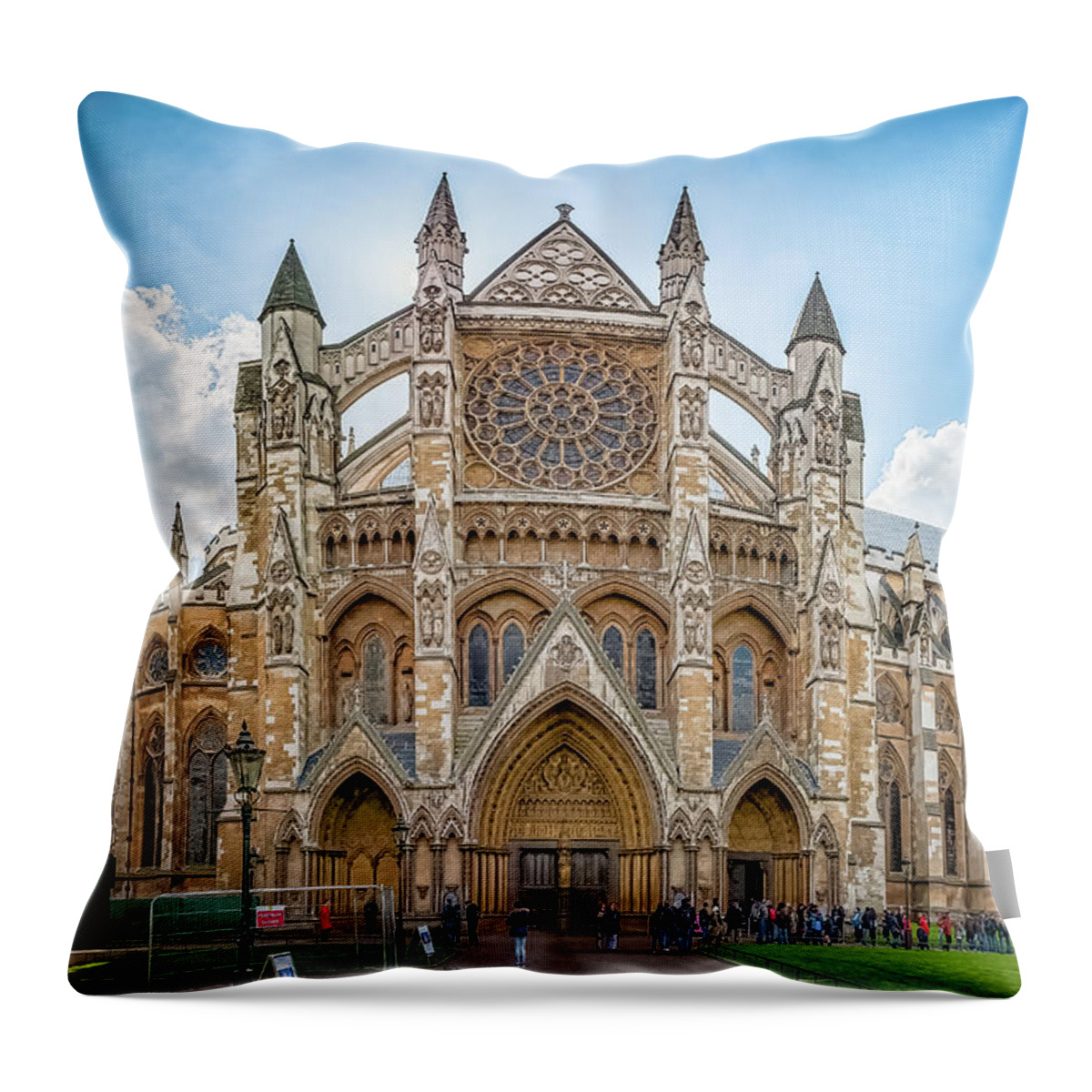 Abbey Throw Pillow featuring the photograph Westminster Abbey panorama by Mariusz Talarek