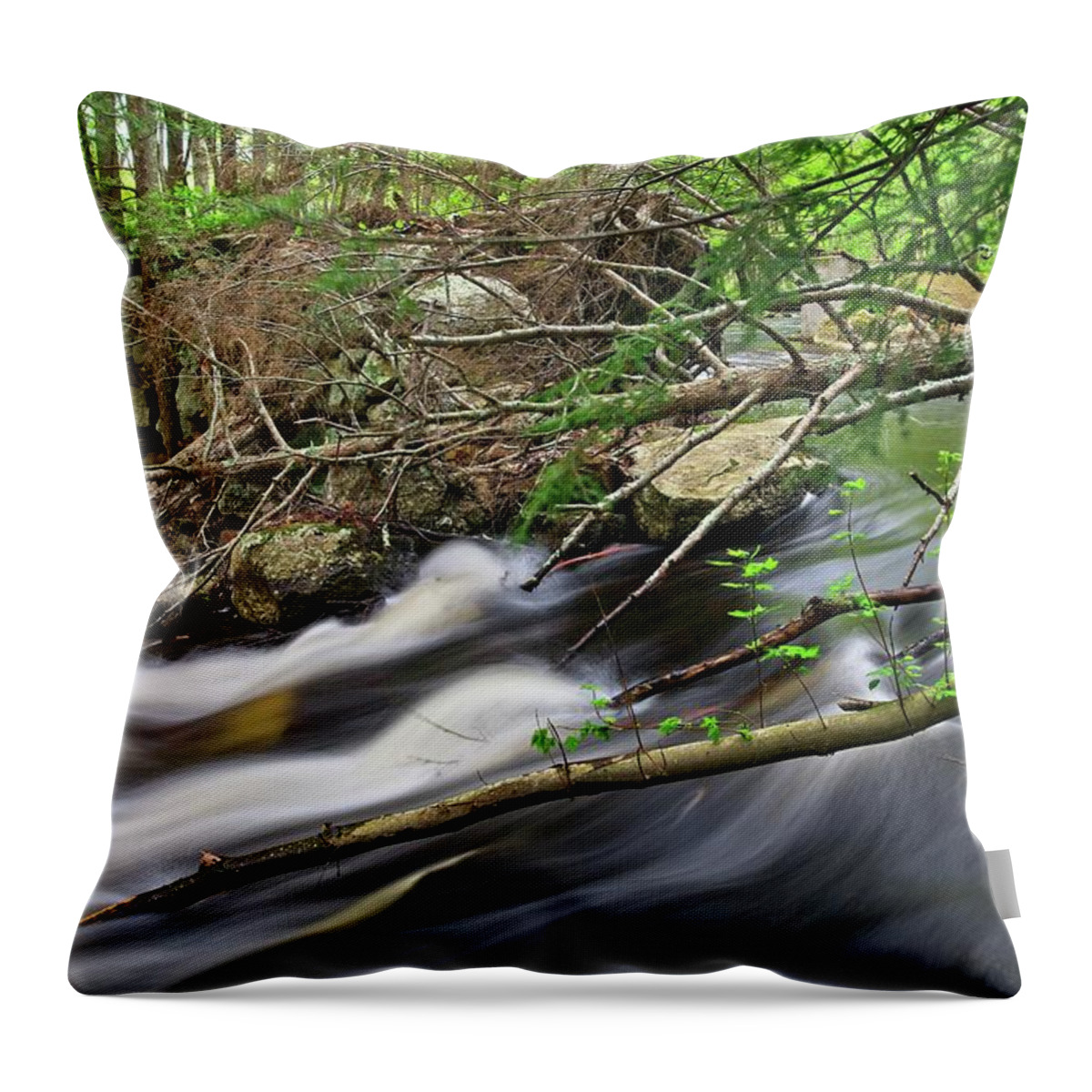 Waterfall Throw Pillow featuring the photograph What Lies Beneath by Allan Van Gasbeck