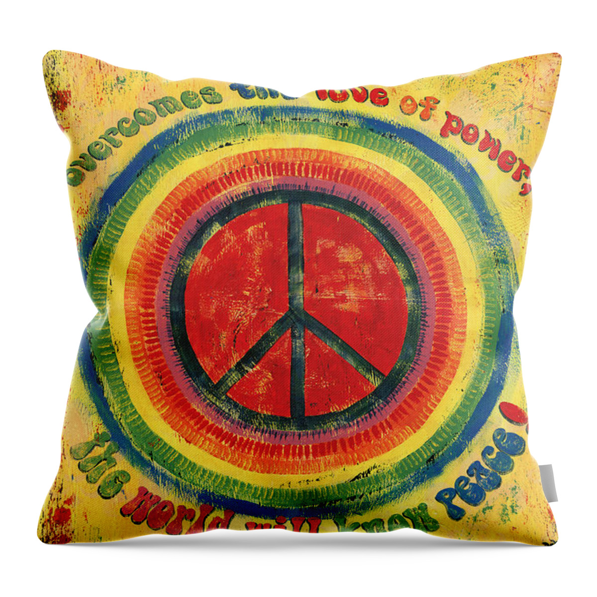 Love Throw Pillow featuring the painting When the Power of Love by Debbie DeWitt