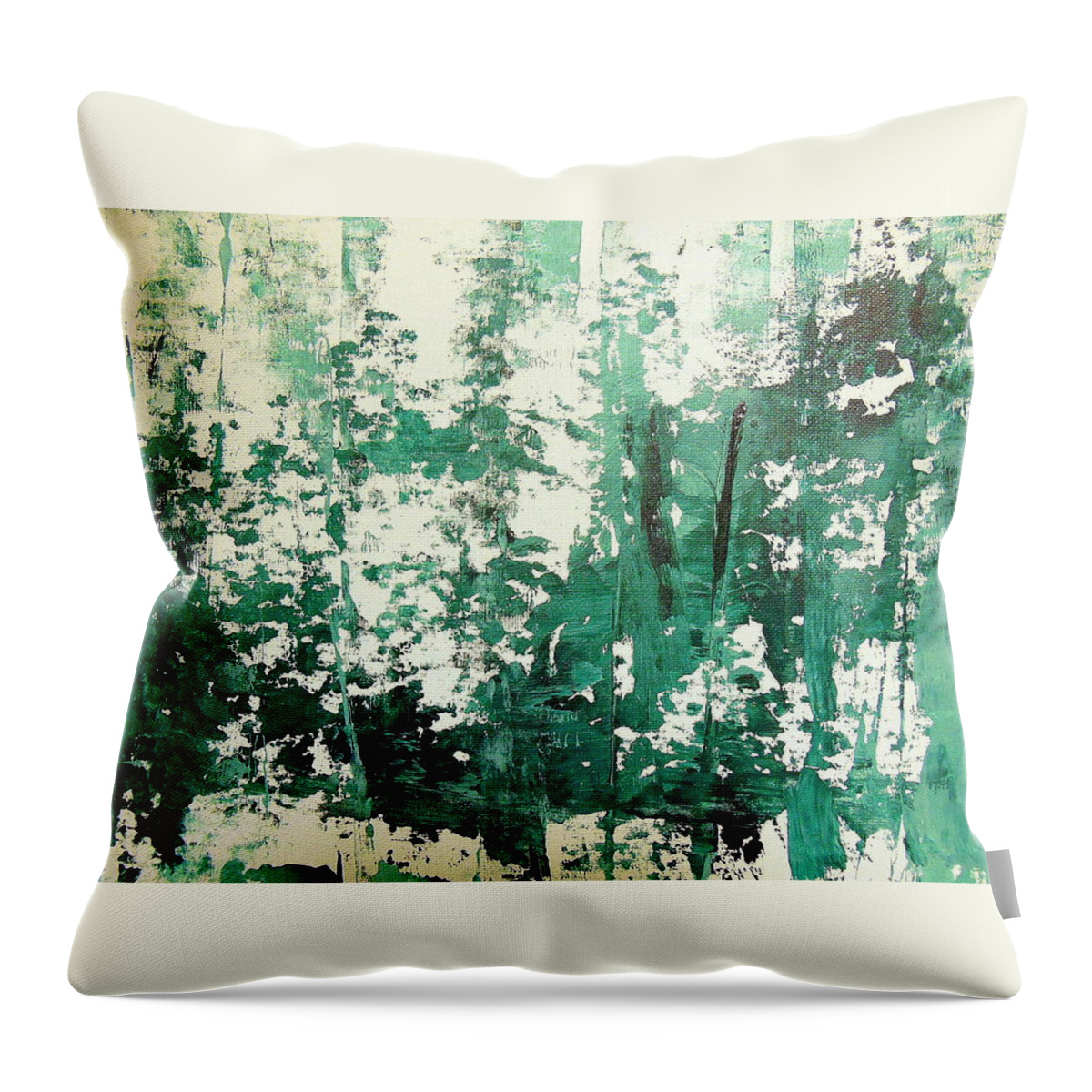 Abstract Landscape Throw Pillow featuring the painting Where are you by Aimee Bruno