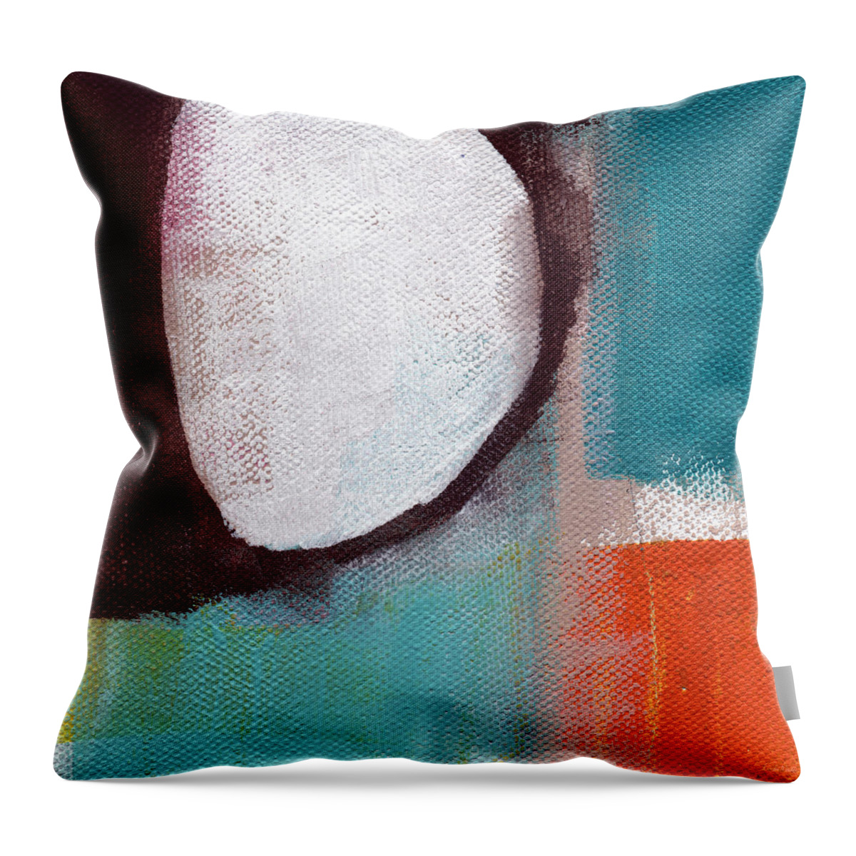 Teal Throw Pillow featuring the painting Where I Belong by Linda Woods