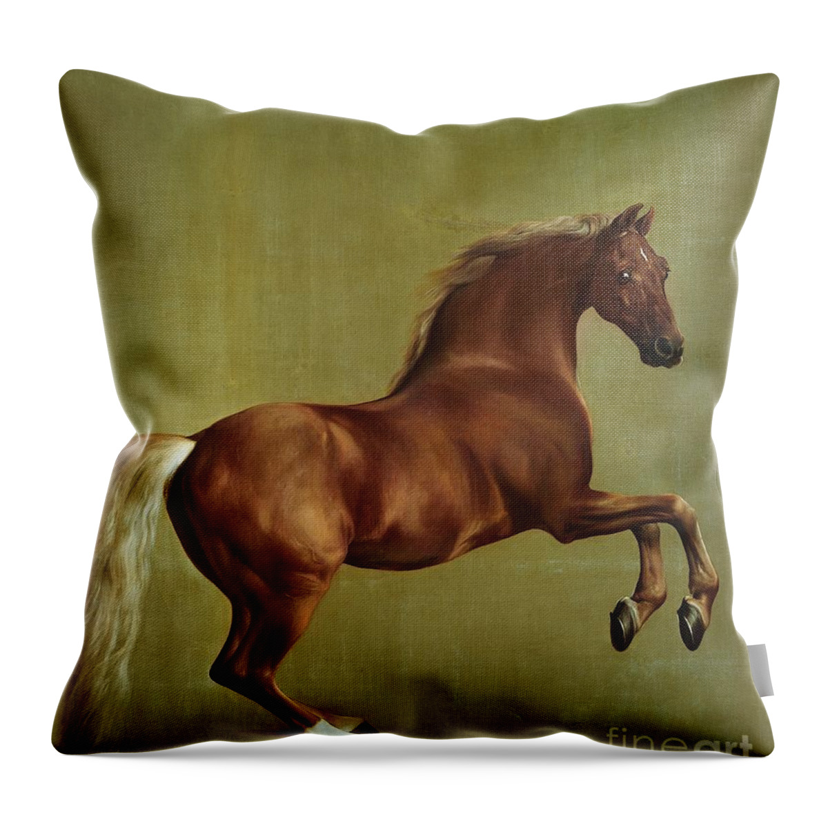 Whistlejacket Throw Pillow featuring the painting Whistlejacket by George Stubbs