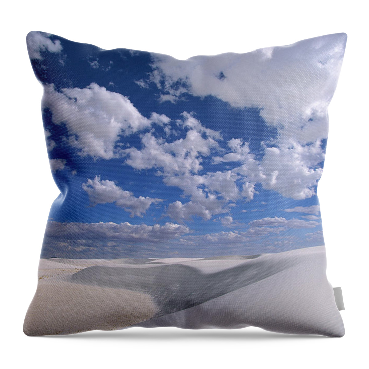 00340454 Throw Pillow featuring the photograph White Gypsum Dunes by Yva Momatiuk John Eastcott