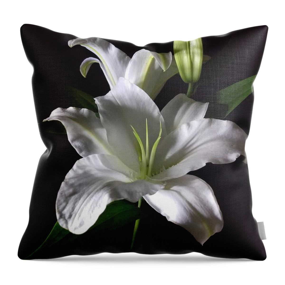 Photography Throw Pillow featuring the photograph White Lily by Delynn Addams