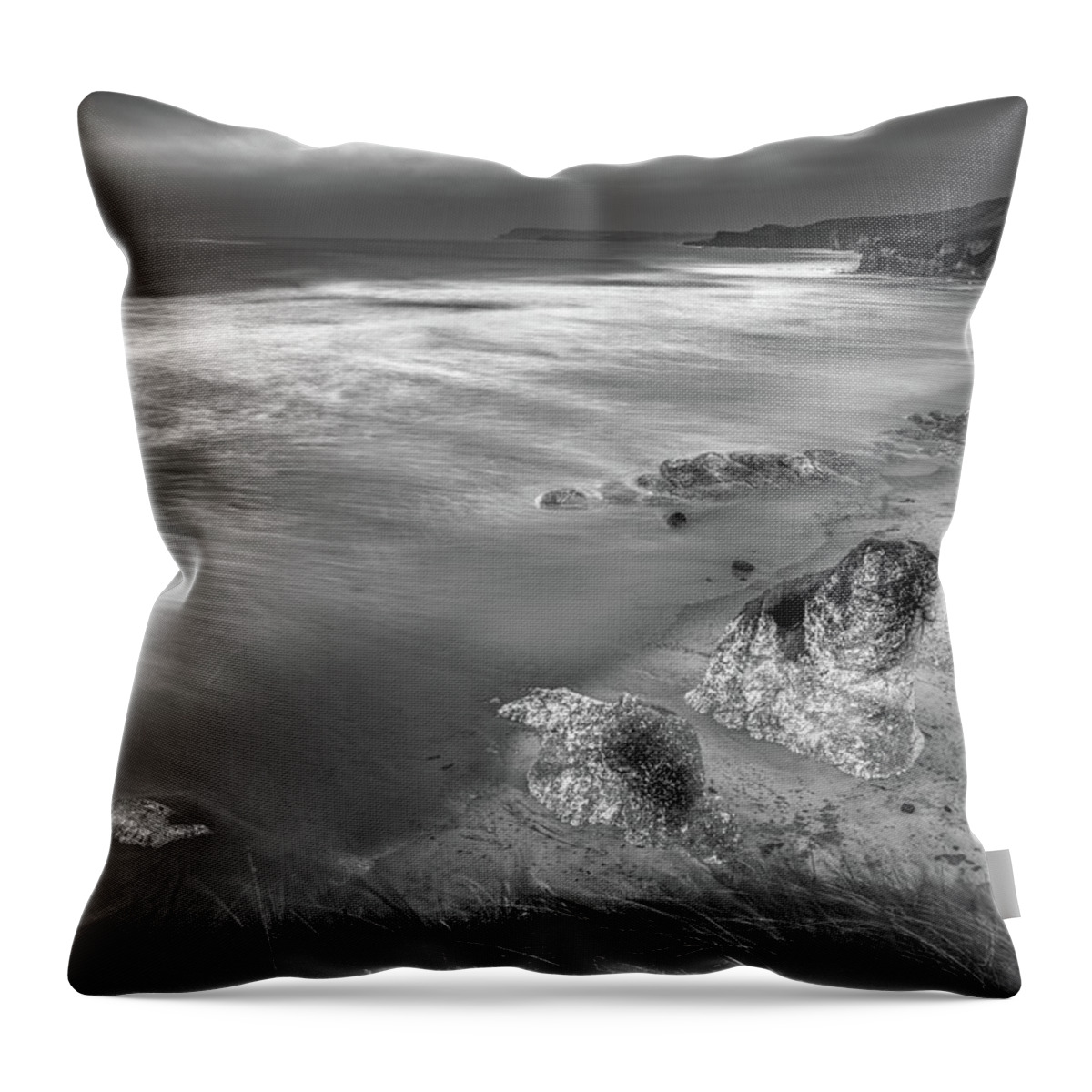 Ireland Throw Pillow featuring the photograph Whiterocks mono by Nigel R Bell