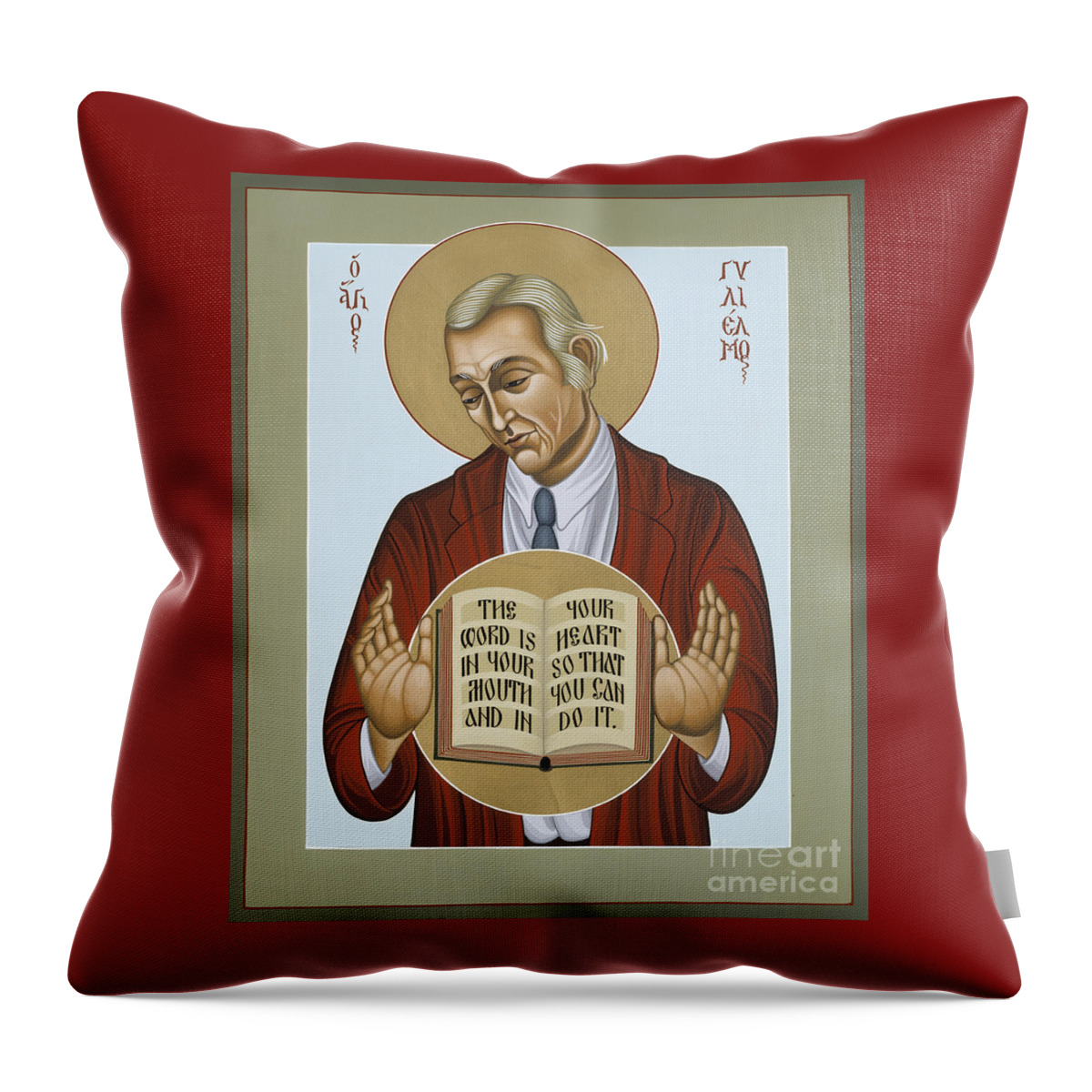 William Stringfellow Throw Pillow featuring the painting William Stringfellow Keeper of the Word 057 by William Hart McNichols