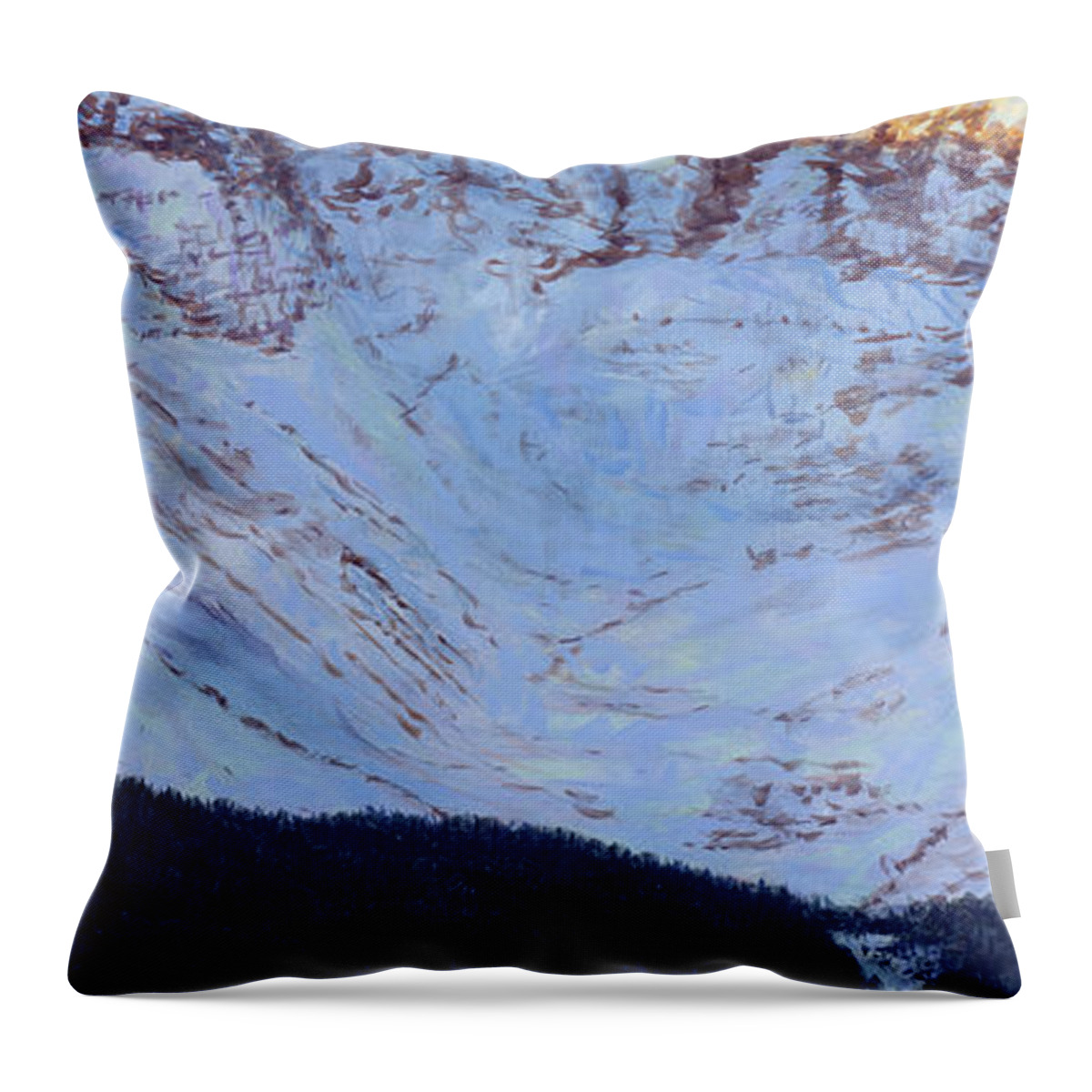 Colorado Throw Pillow featuring the painting Wilson's Peak in Fall by James W Johnson