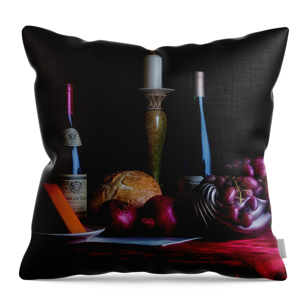 Wine Throw Pillow featuring the photograph Wine and Dine II by Tom Mc Nemar