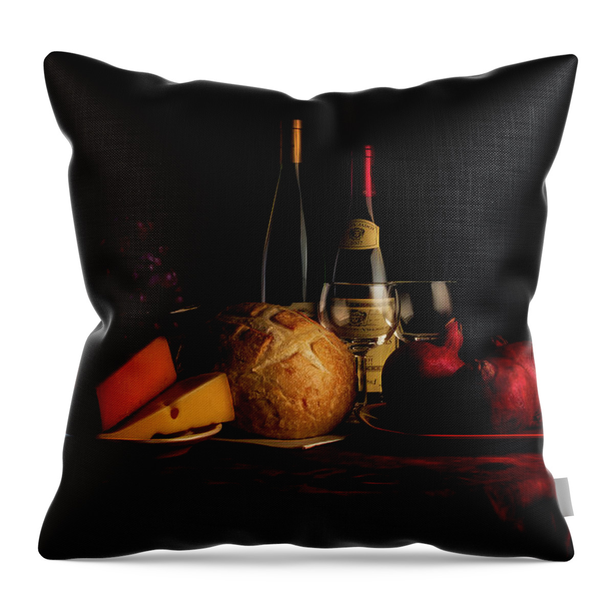 Wine Throw Pillow featuring the photograph Wine and Dine by Tom Mc Nemar