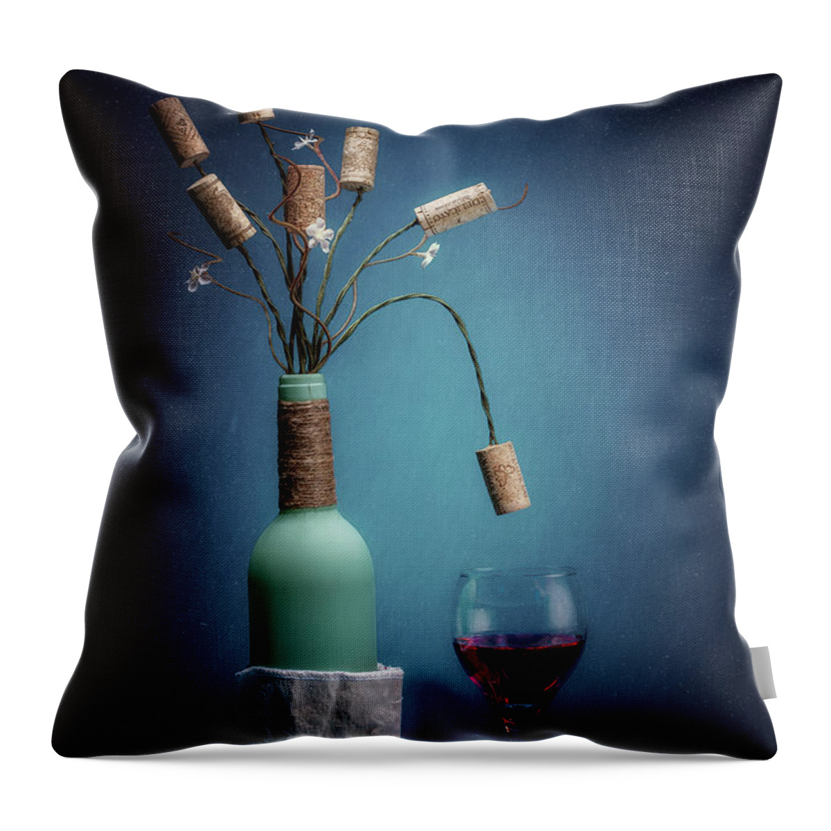 Wine Throw Pillow featuring the photograph Wine Cork Bouquet by Tom Mc Nemar