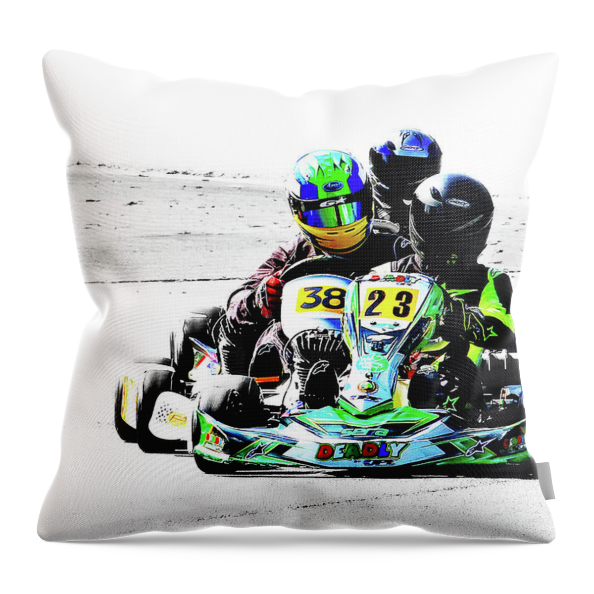 Wingham Go Karts Australia Throw Pillow featuring the photograph Wingham Go karts 09 by Kevin Chippindall
