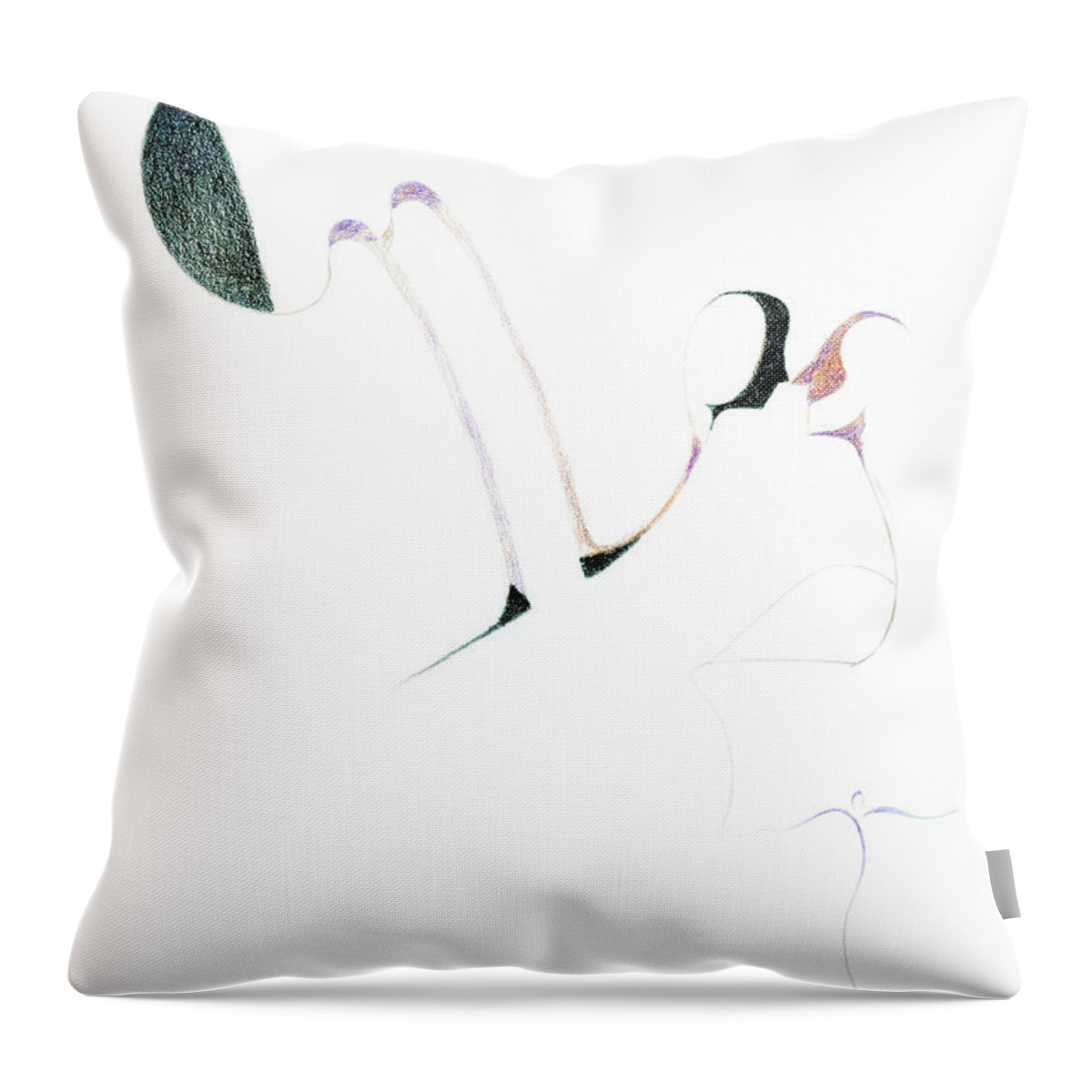  Throw Pillow featuring the drawing Wings by James Lanigan Thompson MFA