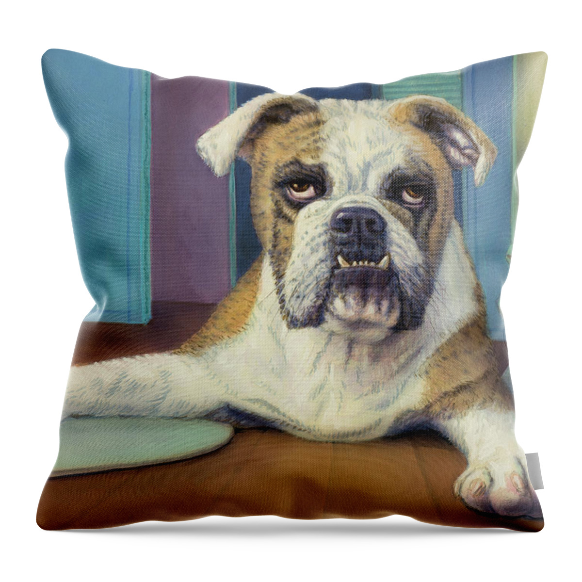 Dog Throw Pillow featuring the painting Winona by James W Johnson