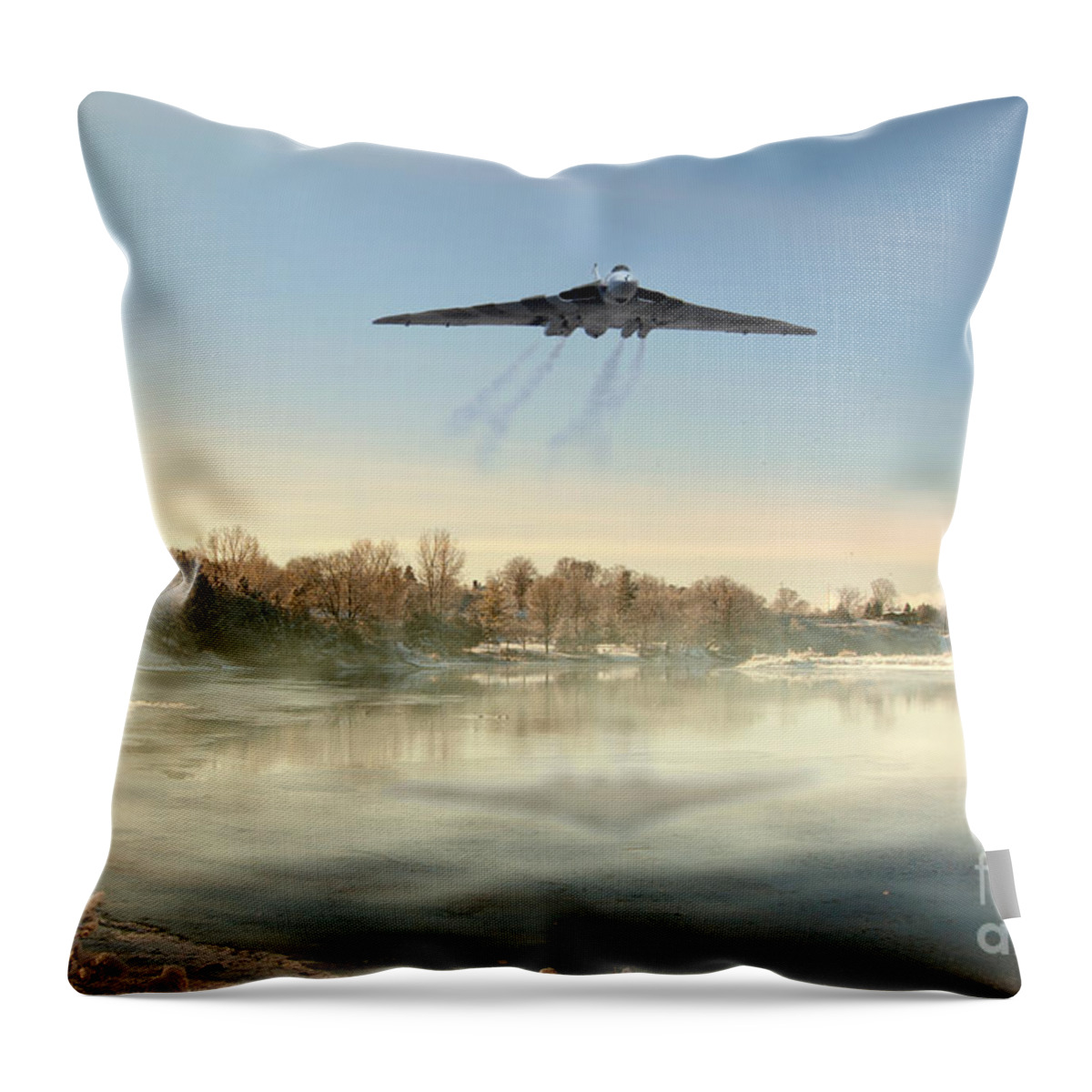 Avro Throw Pillow featuring the digital art Winter In Bomber Country by Airpower Art
