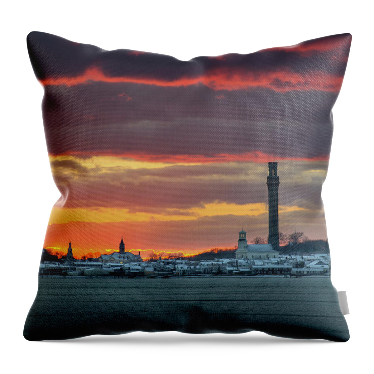 Provincetown Throw Pillow featuring the photograph Winter Layers by Ellen Koplow