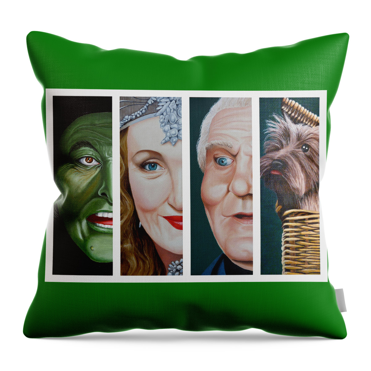 Wizard Of Oz Throw Pillow featuring the painting Wizard of Oz Set Two by Vic Ritchey