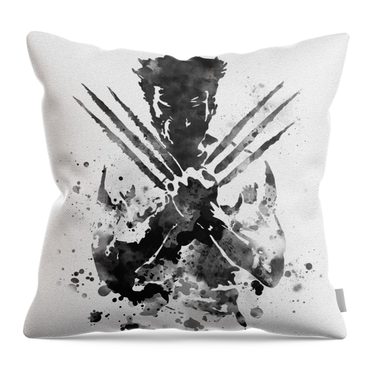 Wolverine Throw Pillow featuring the mixed media Wolverine by My Inspiration
