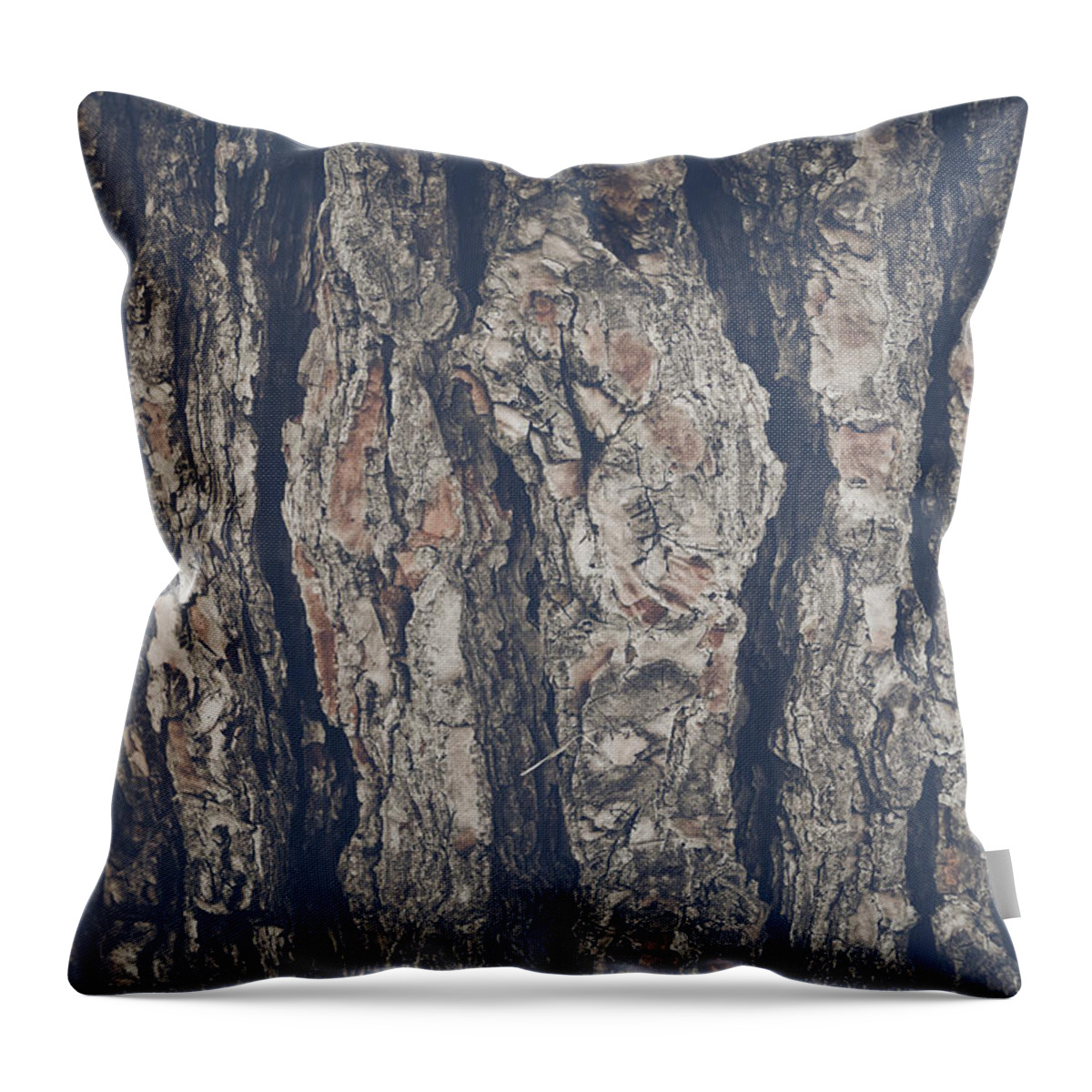 Real Wood Tree Bark Print Accent Pillow 