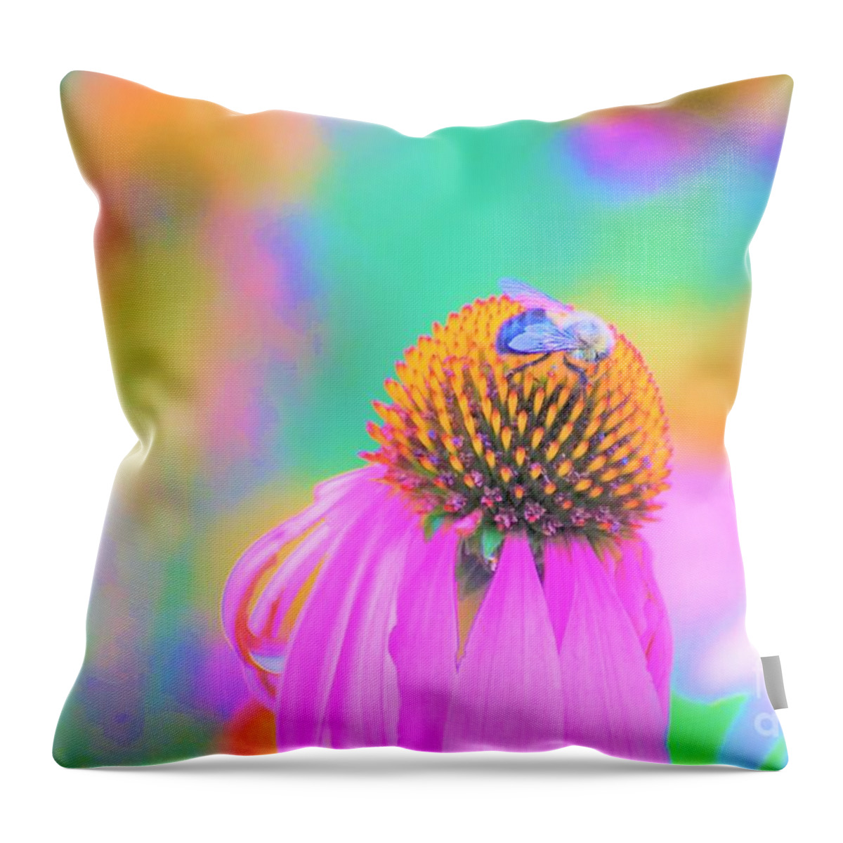 Flowers Throw Pillow featuring the photograph Working it by Merle Grenz