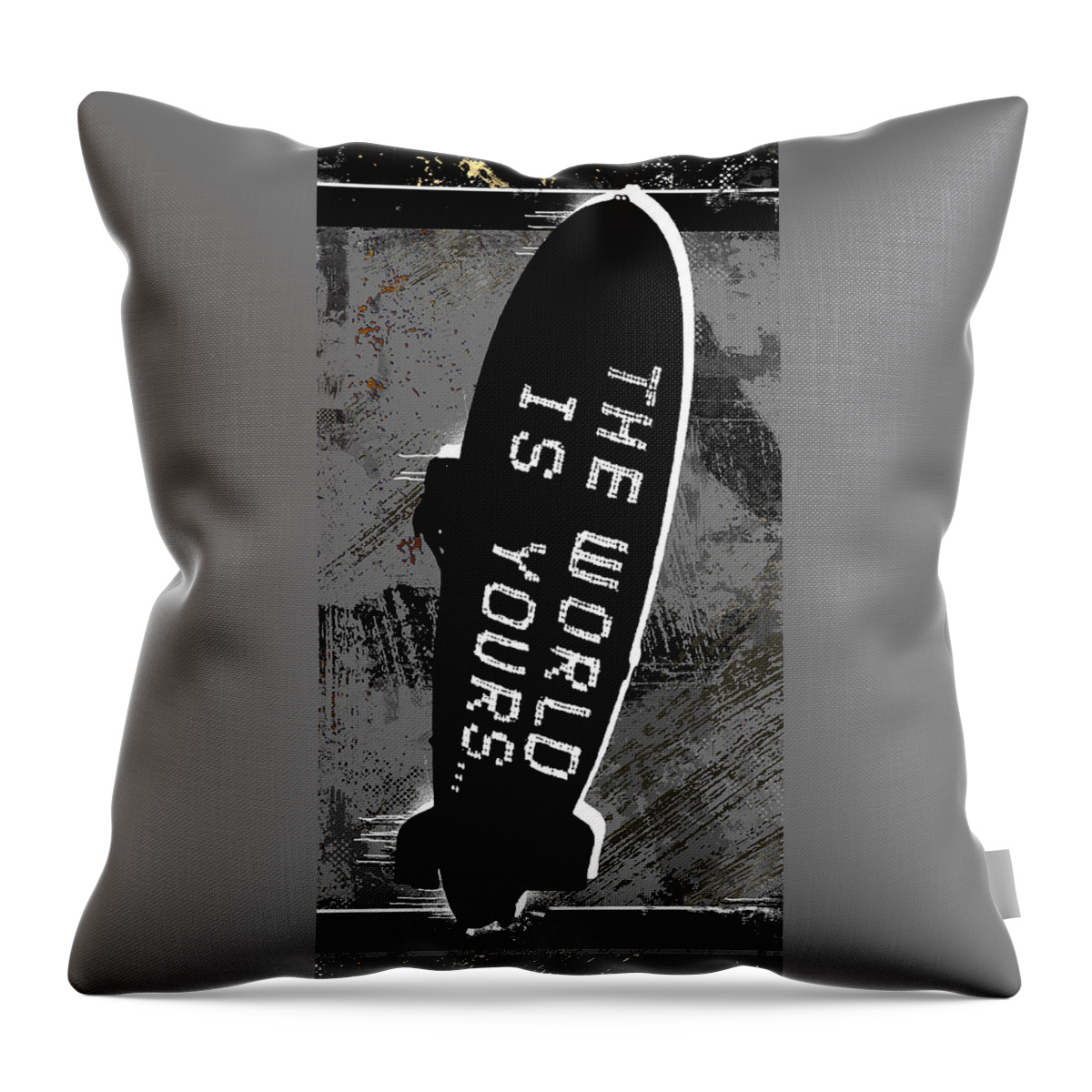 Scarface Throw Pillow featuring the digital art World is Yours by Canvas Cultures