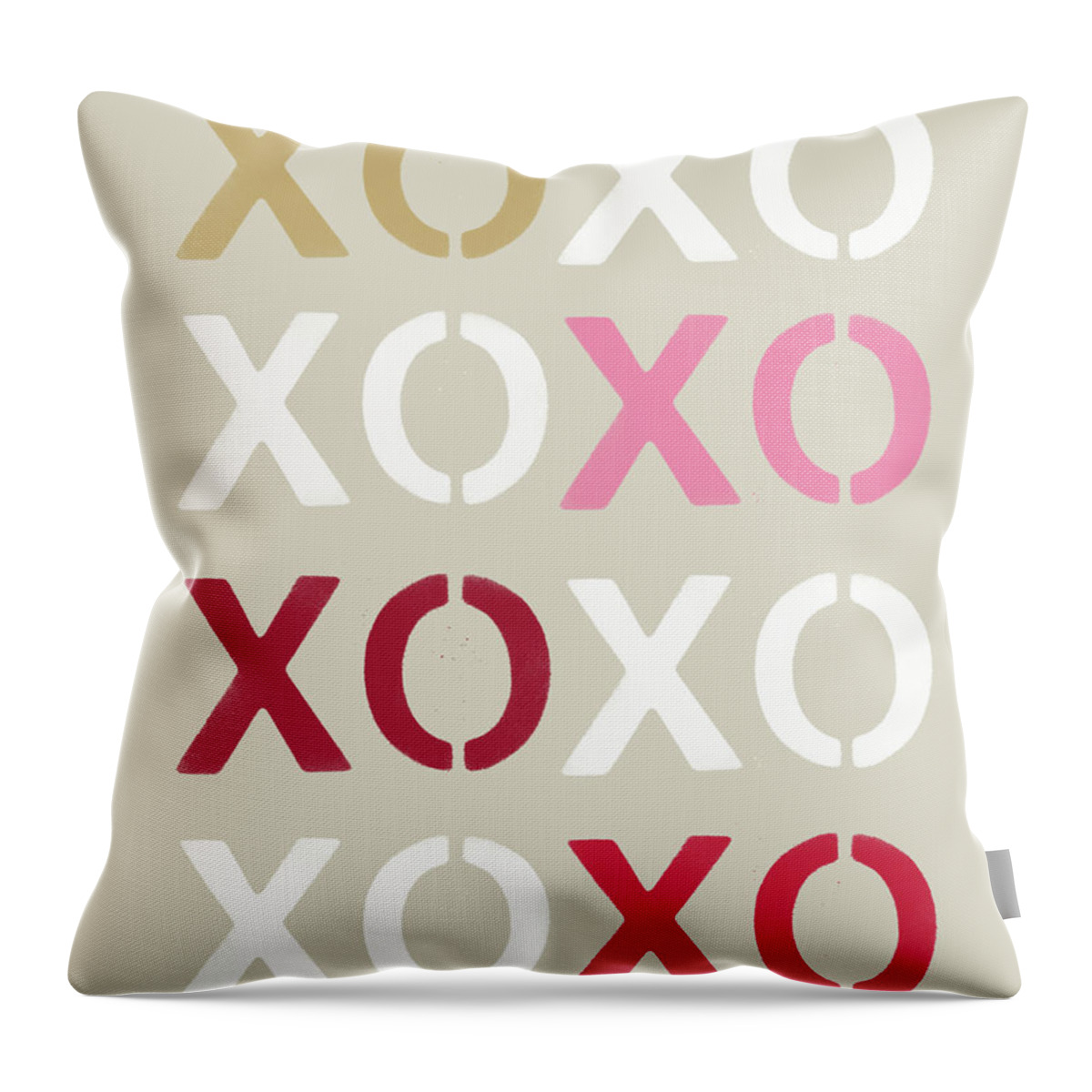 Love Throw Pillow featuring the mixed media XOXO- Art by Linda Woods by Linda Woods