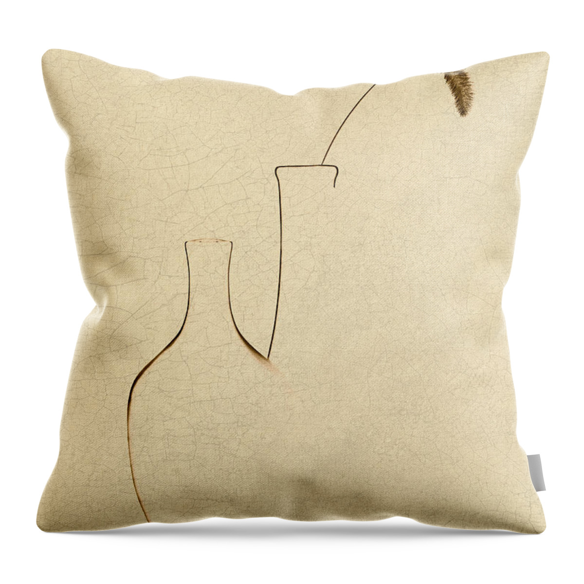 Foxtail Throw Pillow featuring the photograph Yellow Foxtail with Vases by Tom Mc Nemar