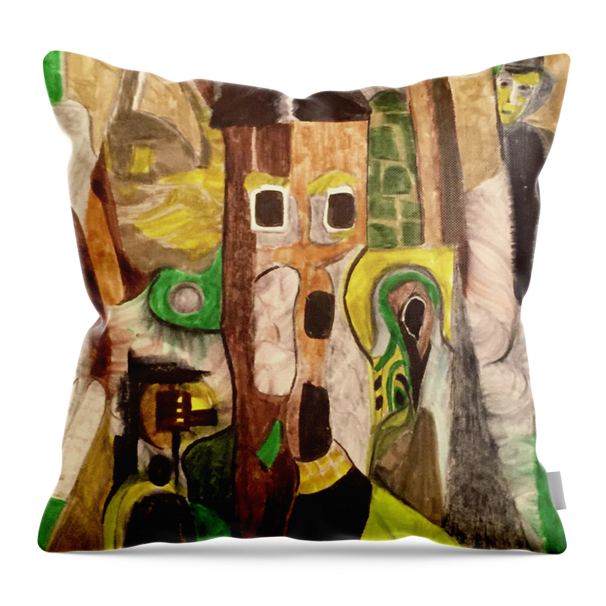 Abstract Throw Pillow featuring the drawing Yes its me i did it now leave me alone by Dennis Ellman