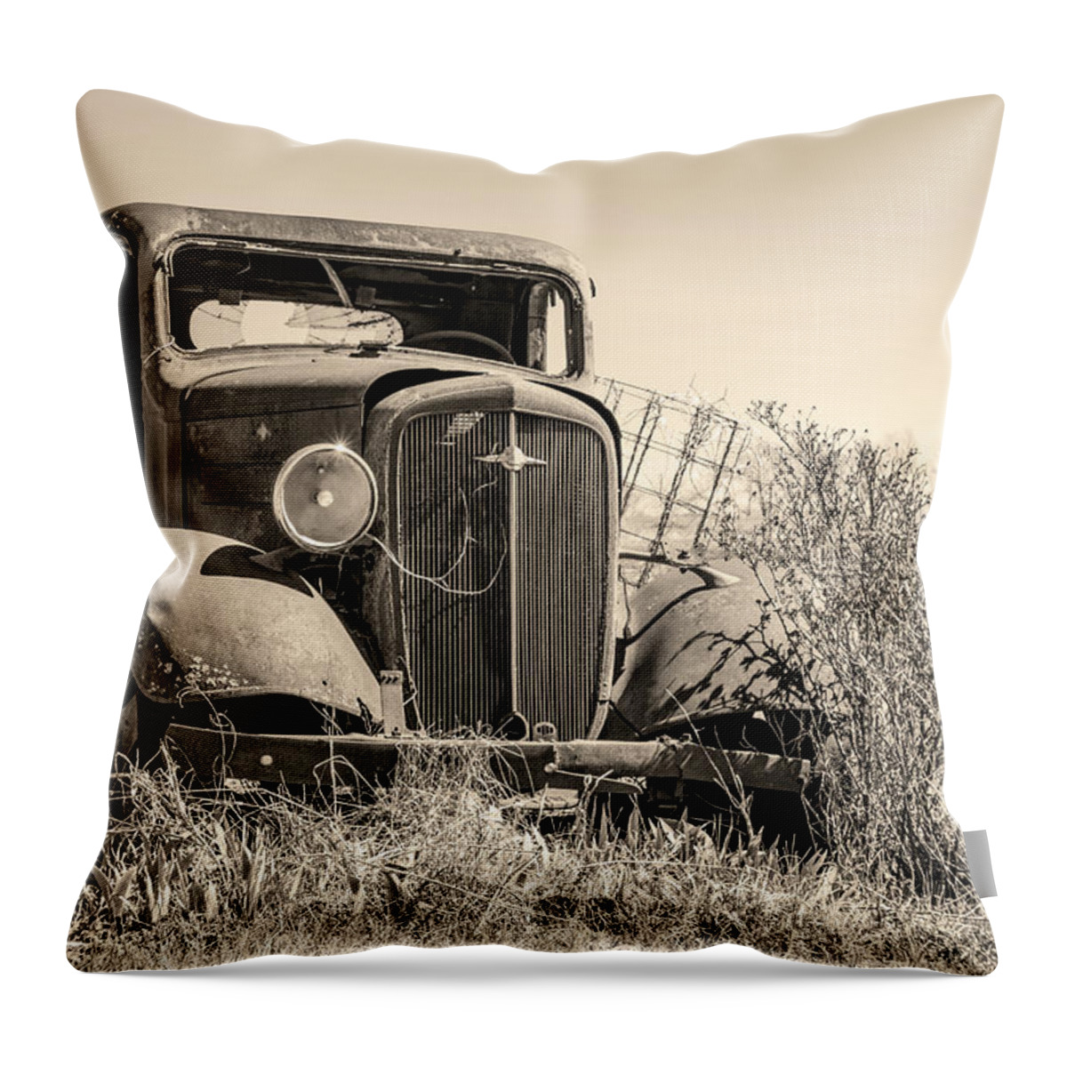 Vintage Truck Throw Pillow featuring the photograph Yesterday by Holly Ross