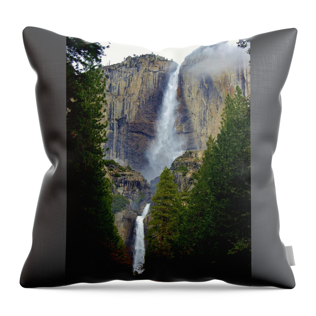 Yosemite Falls Throw Pillow featuring the photograph Yosemite Falls D by Phyllis Spoor
