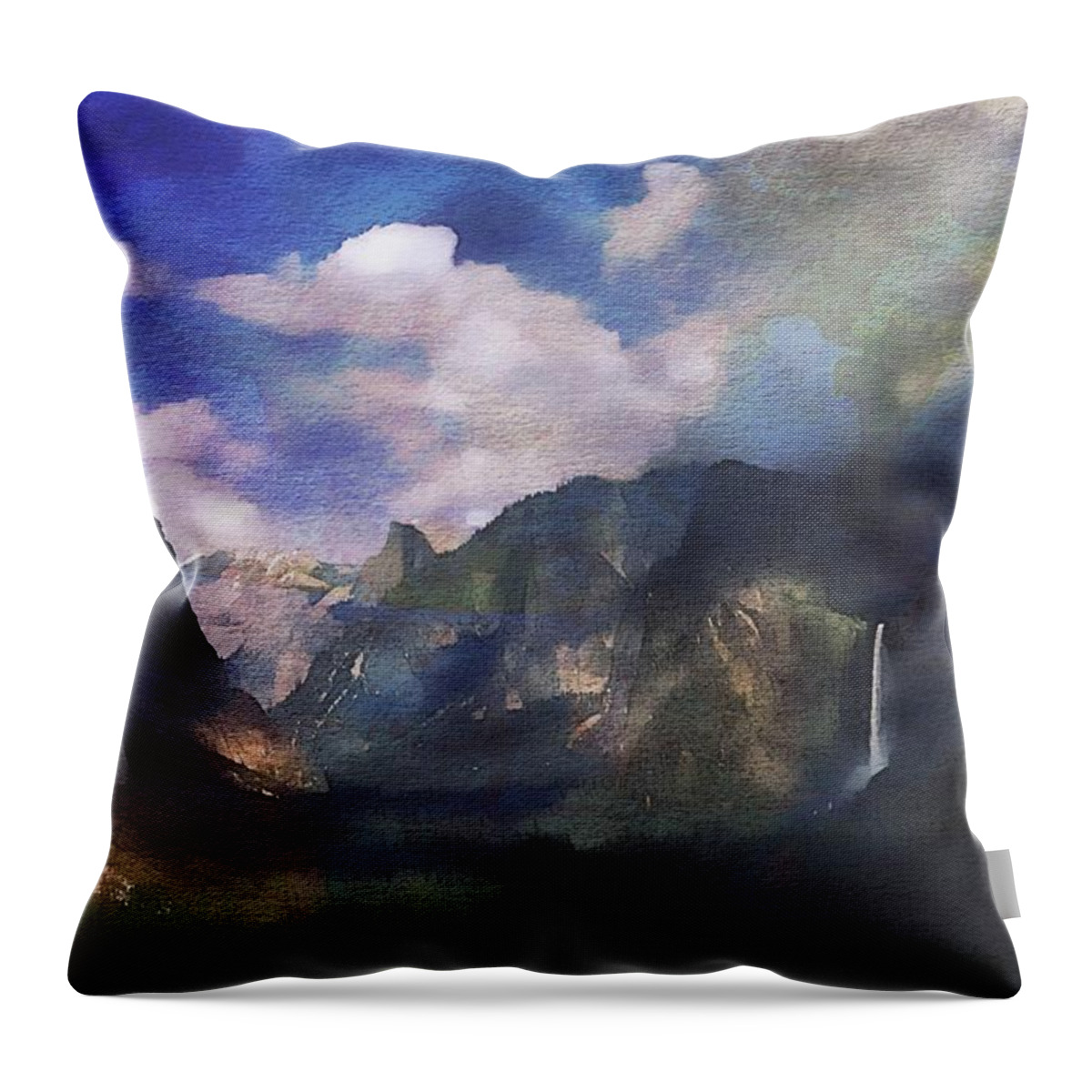 Yosemite Throw Pillow featuring the photograph Yosemite H2O Color by Russ Considine