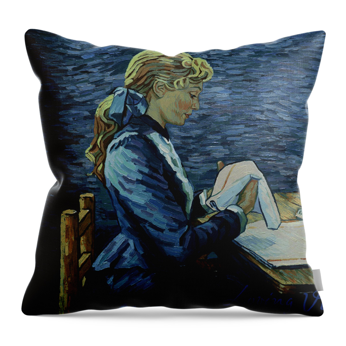  Throw Pillow featuring the painting You Looking for Something? by Maryna Savchenko