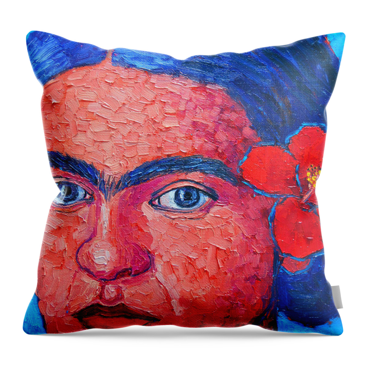 Frida Throw Pillow featuring the painting Young Frida Kahlo by Ana Maria Edulescu