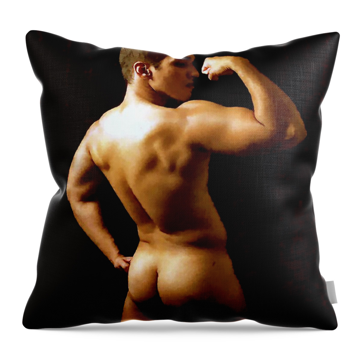 Young Throw Pillow featuring the painting Young Herakles by Troy Caperton