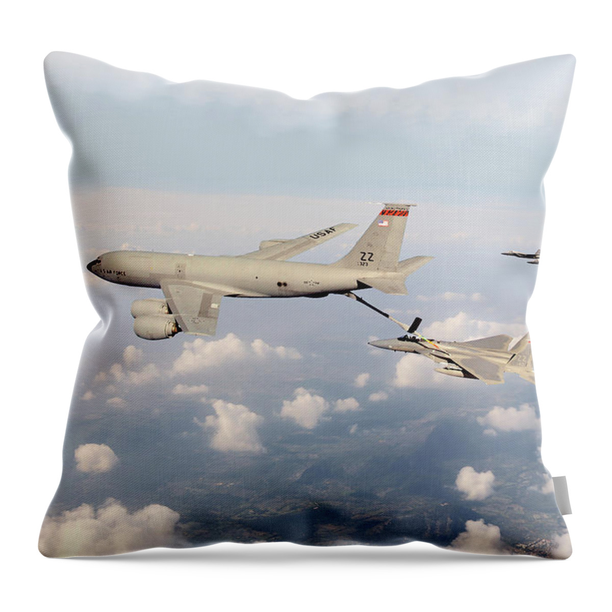 Kc-135 Stratotanker Throw Pillow featuring the digital art Young Tigers by Airpower Art