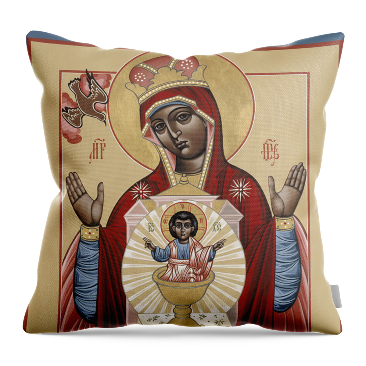 Your Lap Has Become The Holy Table (black Madonna) Throw Pillow featuring the painting The Black Madonna Your Lap Has Become the Holy Table 060 by William Hart McNichols