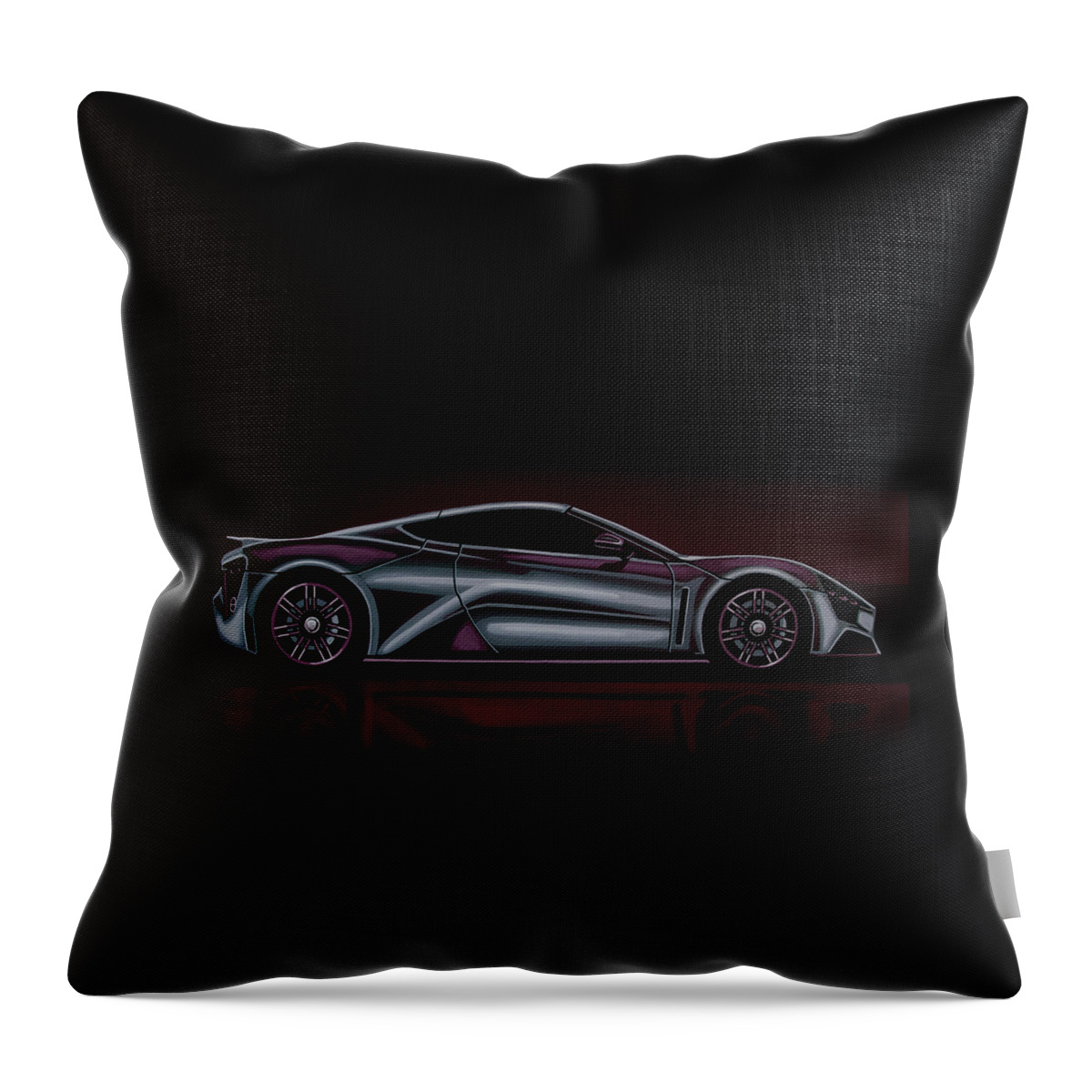 Zenvo St1 Throw Pillow featuring the painting Zenvo ST1 2009 Painting by Paul Meijering