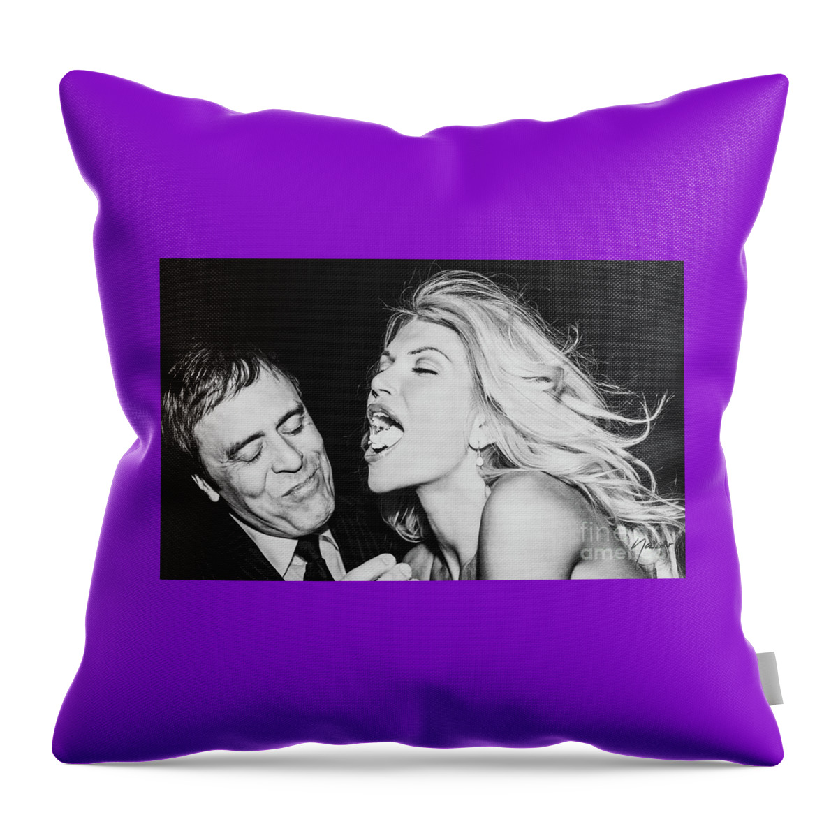Supermodel Throw Pillow featuring the photograph 0398 Supermodel Selena Celebrating by Amyn Nasser