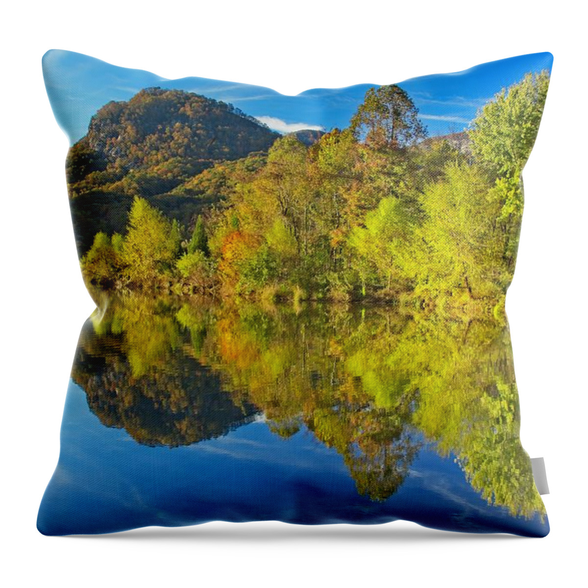 Autumn Throw Pillow featuring the photograph Autumn Reflections by Allen Nice-Webb