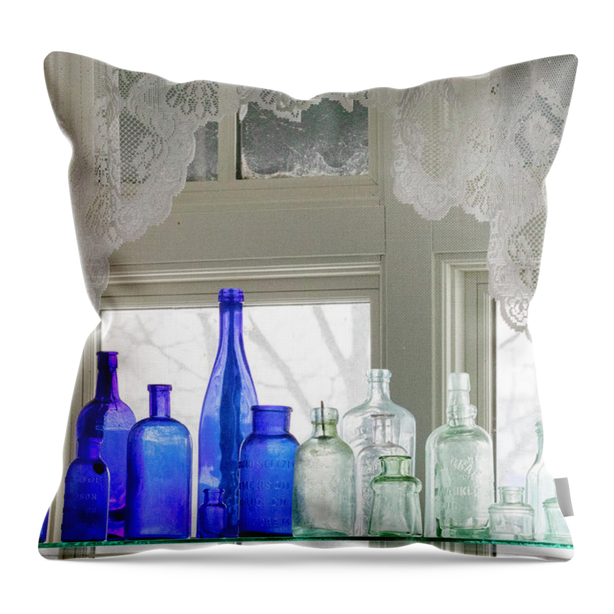 Bottles Throw Pillow featuring the photograph Back in the Day by Patty Colabuono
