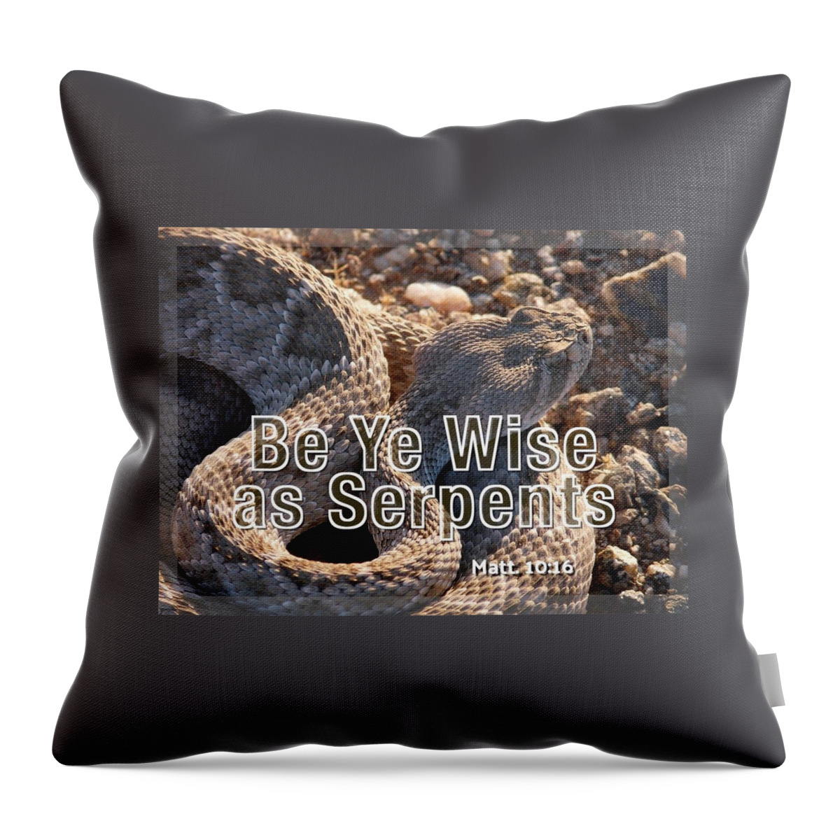 Adage Throw Pillow featuring the photograph Be Ye Wise as Serpents by Judy Kennedy