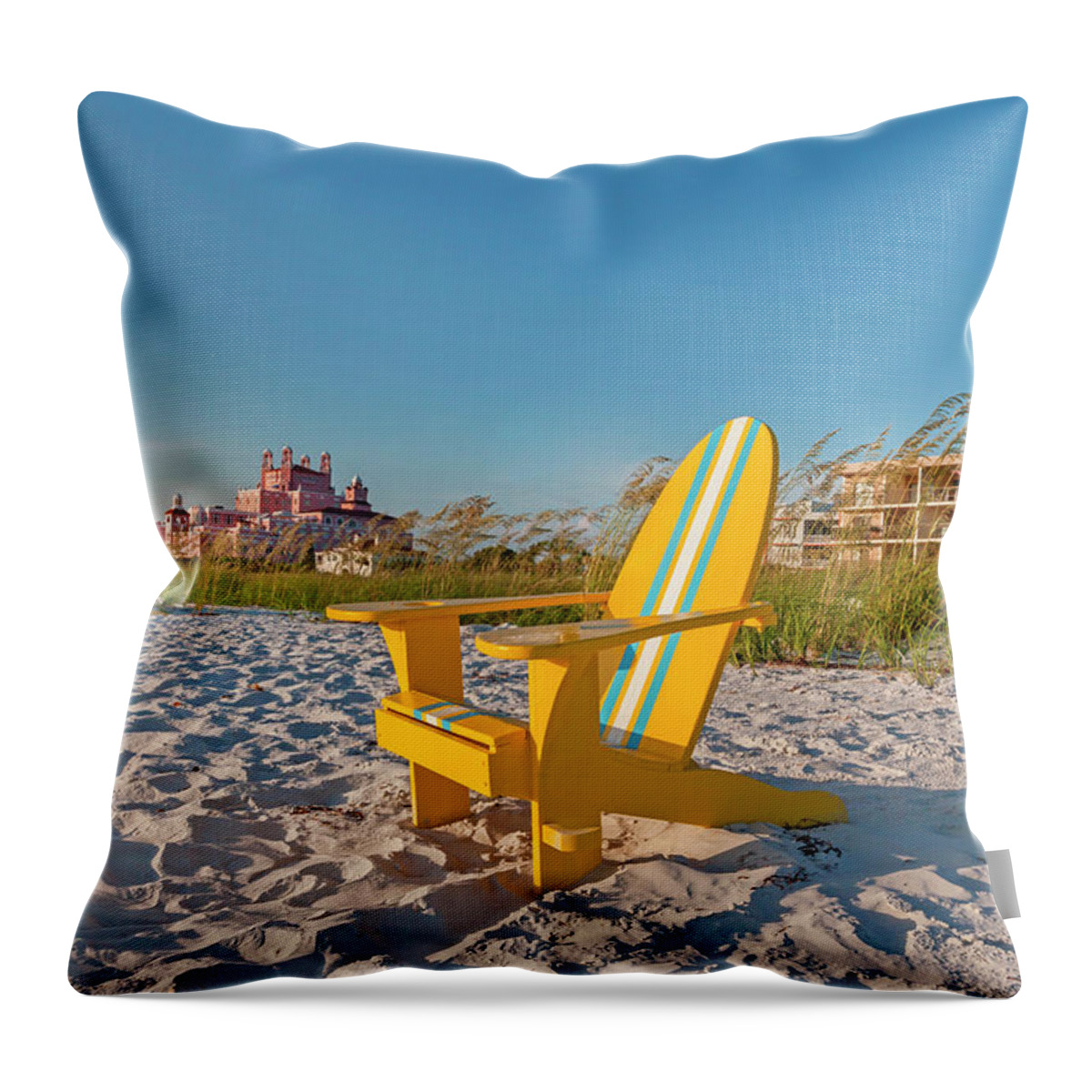 Estock Throw Pillow featuring the digital art Beach In Saint Petersburg Florida by Lumiere