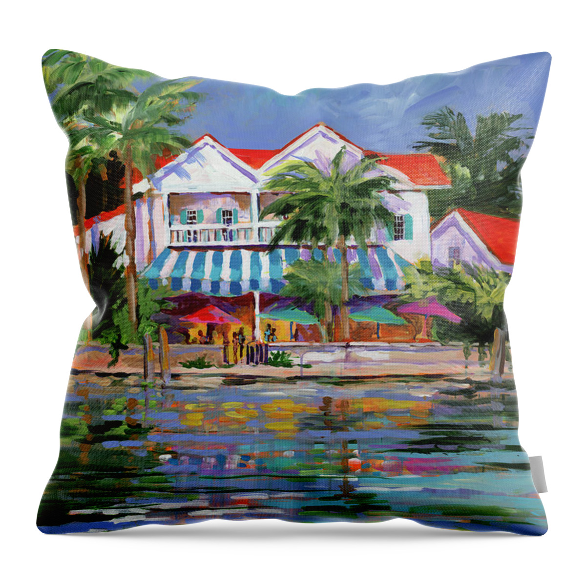 Beach Throw Pillow featuring the painting Beach Resort I by Jane Slivka