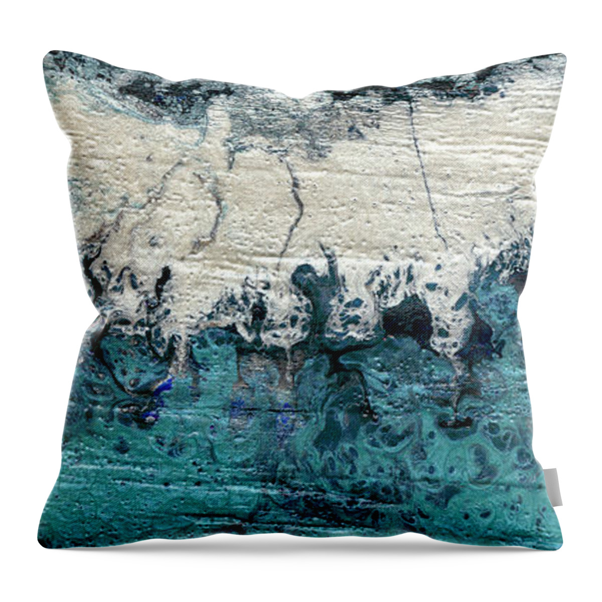 Abstract Throw Pillow featuring the painting Bering Strait I by Alicia Ludwig