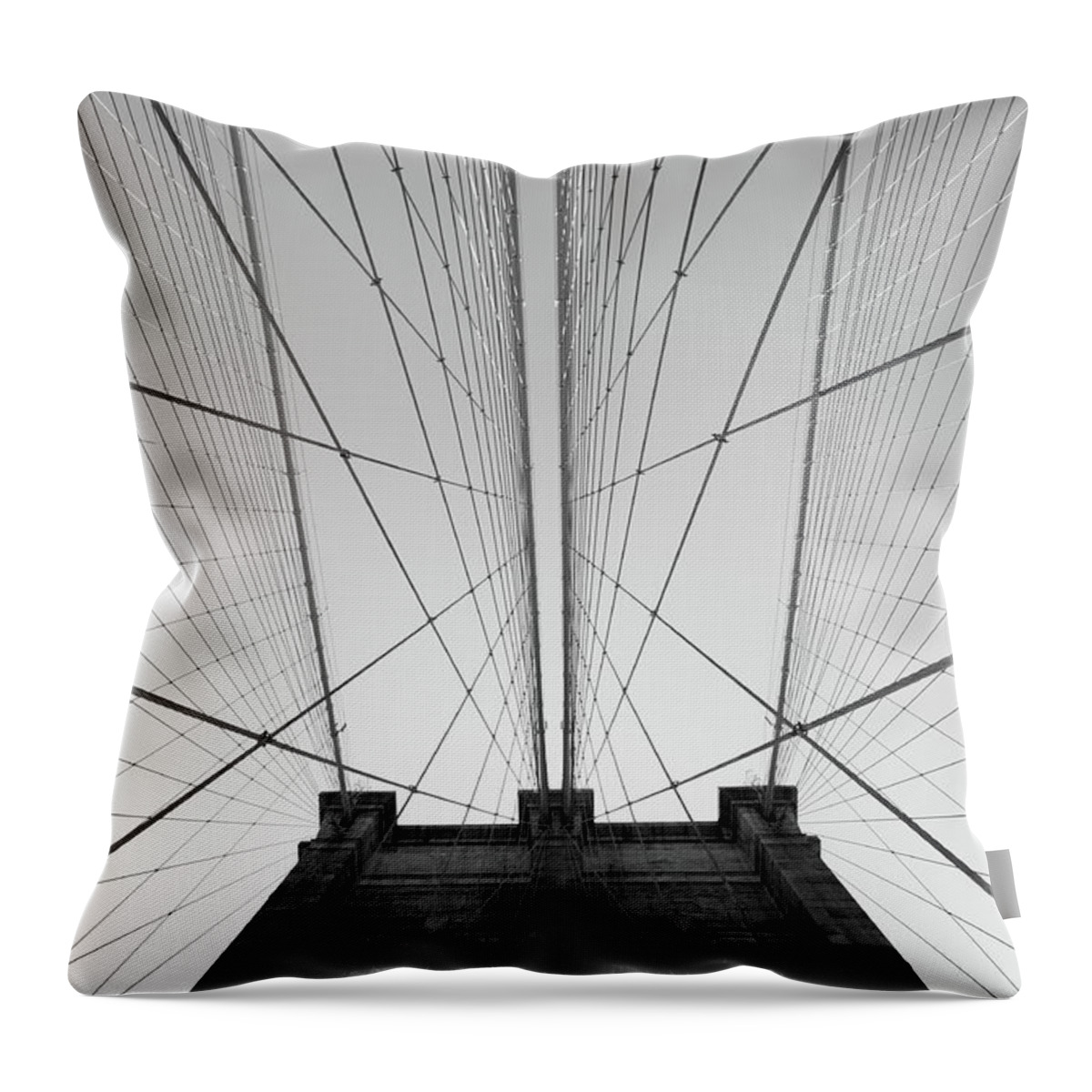 Arch Throw Pillow featuring the photograph Brooklyn Bridge by Jimschemel