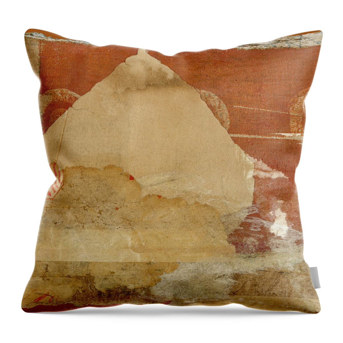 Collage Throw Pillow featuring the mixed media Burnt Orange Collage by Carol Leigh