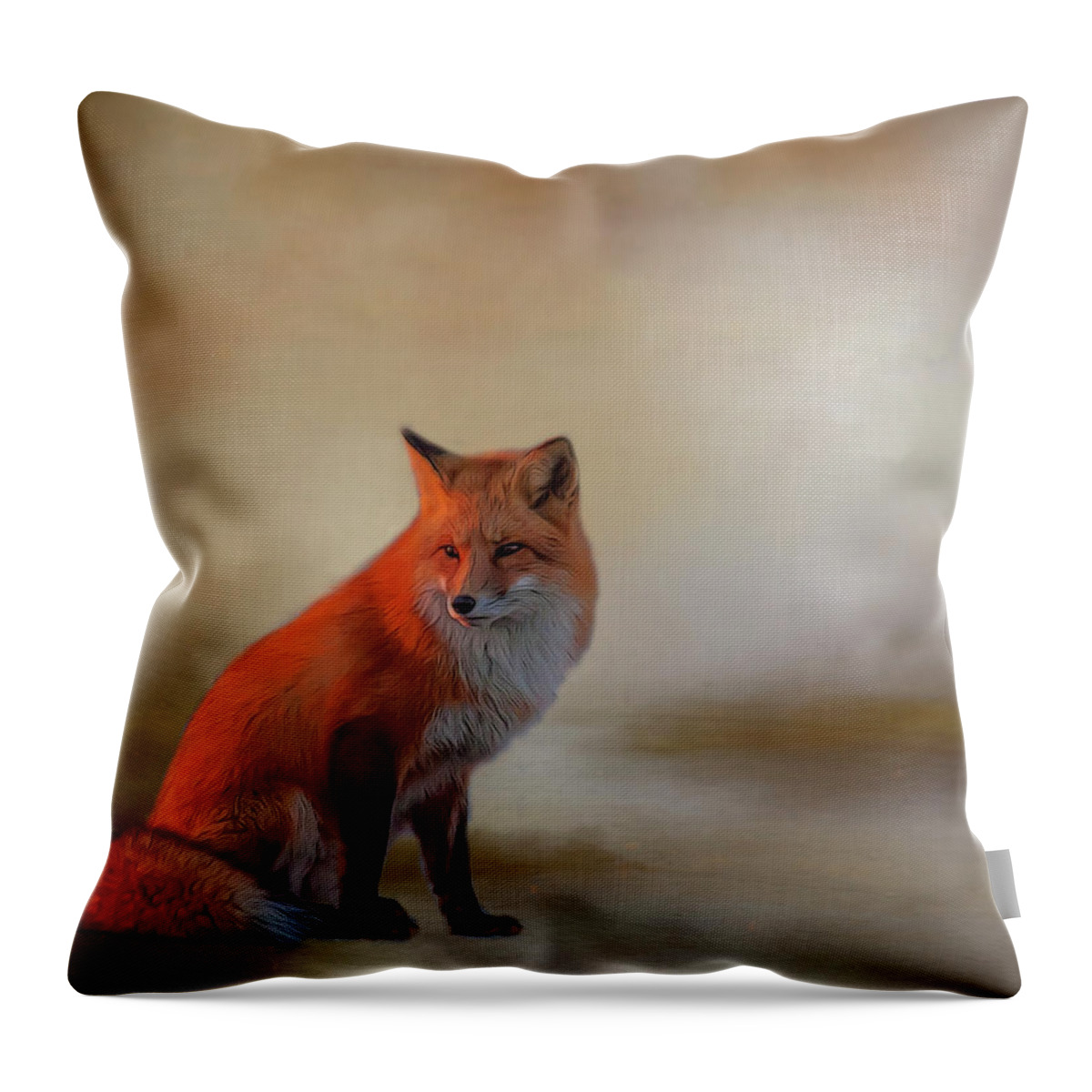 Fox Throw Pillow featuring the photograph Foxy by Cathy Kovarik