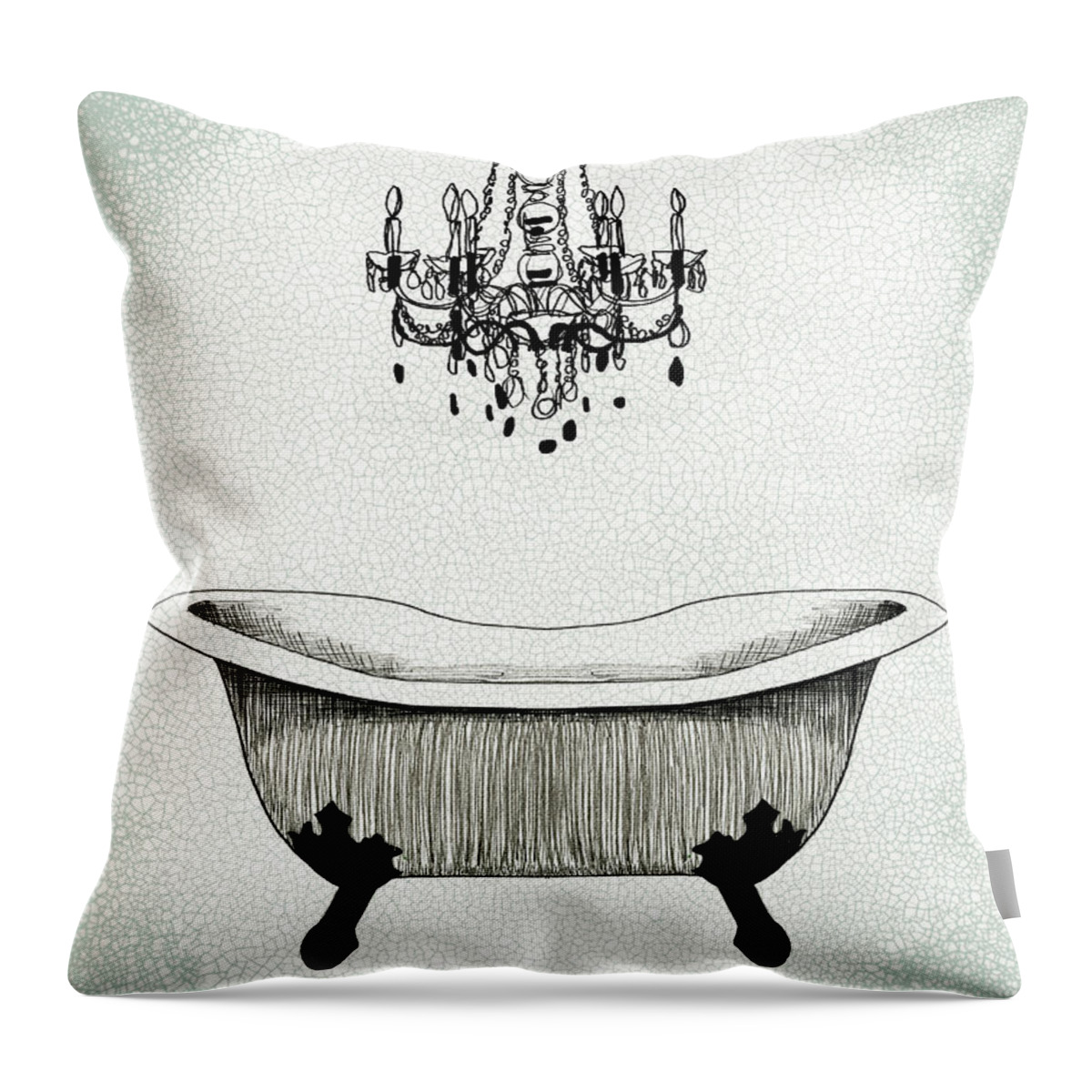 Embellished Throw Pillow featuring the painting Gilded Bath II by Grace Popp