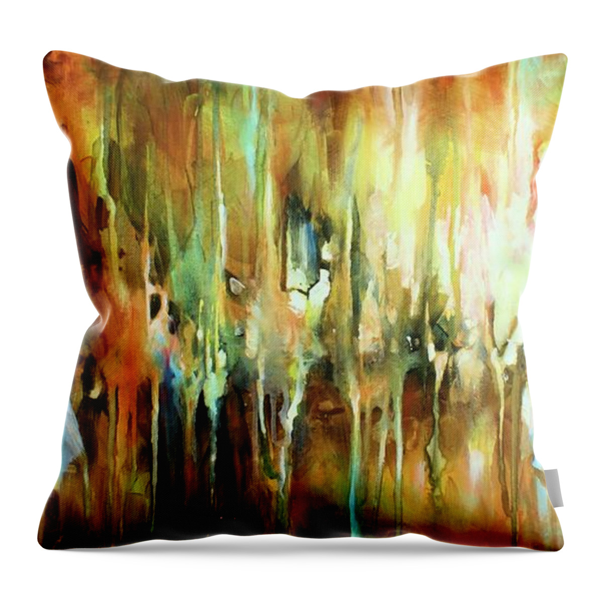 Abstract Throw Pillow featuring the painting Gravity by Michael Lang