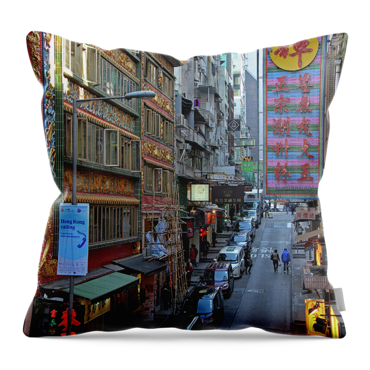 Hong Kong Throw Pillow featuring the photograph Hong Kong China by Richard Krebs
