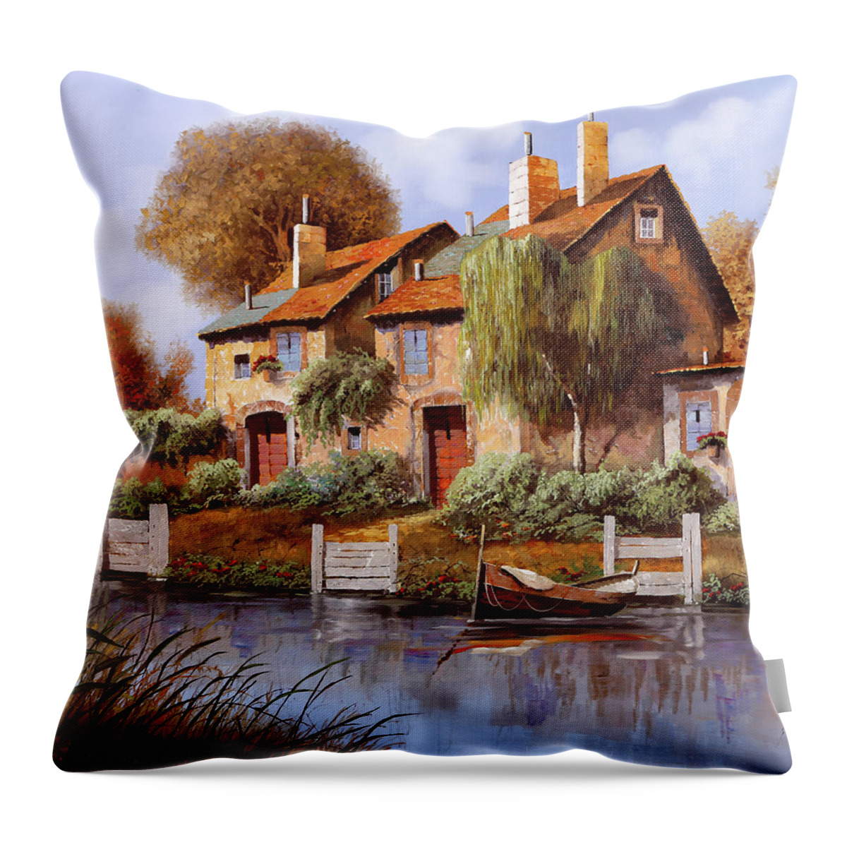 Salice Throw Pillow featuring the painting Il Salice by Guido Borelli
